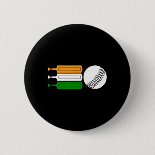 Indiase Cricketspeler Ll Indiase Vlag Cricketteam Ronde Button 5,7 Cm