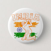 Indiase cricketspeler ronde button 5,7 cm (Voorkant)