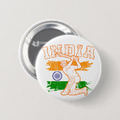 Indiase cricketspeler ronde button 5,7 cm (Voorkant /achterkant)