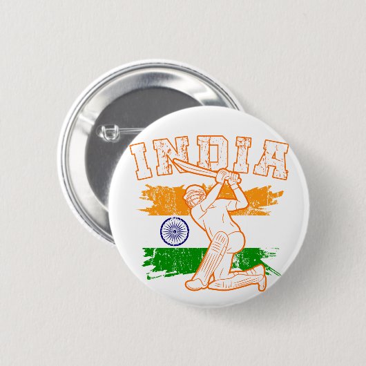 Indiase cricketspeler ronde button 5,7 cm (Voorkant /achterkant)