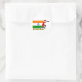 Indiase cricketspeler ronde sticker (Tas)