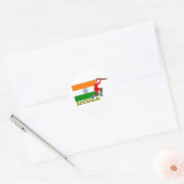 Indiase cricketspeler ronde sticker (Envelop)