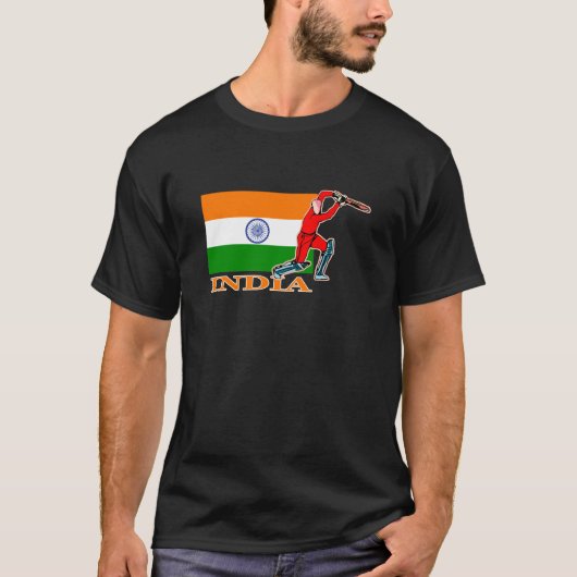 Indiase cricketspeler t-shirt (Voorkant)