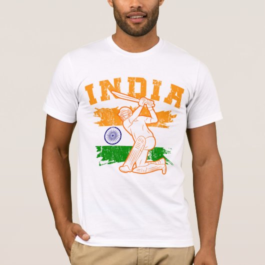 Indiase cricketspeler t-shirt (Voorkant)
