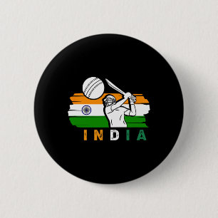 Indiase Cricketspeler Team Cricketfans India Cric Ronde Button 5,7 Cm