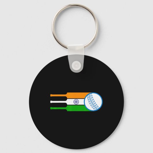 Indiase Cricketspeler Team Cricketfans India Cric Sleutelhanger (Voorkant)