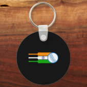Indiase Cricketspeler Team Cricketfans India Cric Sleutelhanger (Voorkant)