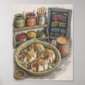 Indiase Dahi Vada Chaat en Masala Chai Poster (Voorkant)