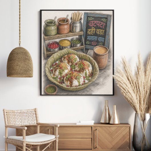 Indiase Dahi Vada Chaat en Masala Chai Poster