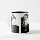 Indiase Damesmok Tweekleurige Koffiemok (Voorkant links)