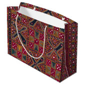 Indiase decoratieve kunstprint groot cadeauzakje (Achterkant Gekanteld)