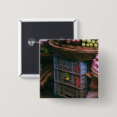 Indiase Desi markt Nimbu-Mirchi Vierkante Button 5,1 Cm (Voorkant /achterkant)