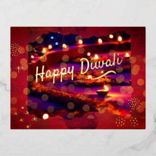 Indiase Diwali Folie Feestdagen Briefkaart