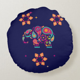 INDIASE DIWALI OLIFANT KLEURRIJK ONTWERP ROND KUSSEN