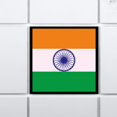 Indiase driekleurige vlag "Tiranga" met grens Tegeltje