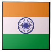 Indiase driekleurige vlag "Tiranga" met grens Tegeltje (Voorkant)