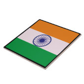 Indiase driekleurige vlag "Tiranga" met grens Tegeltje (Zijkant)