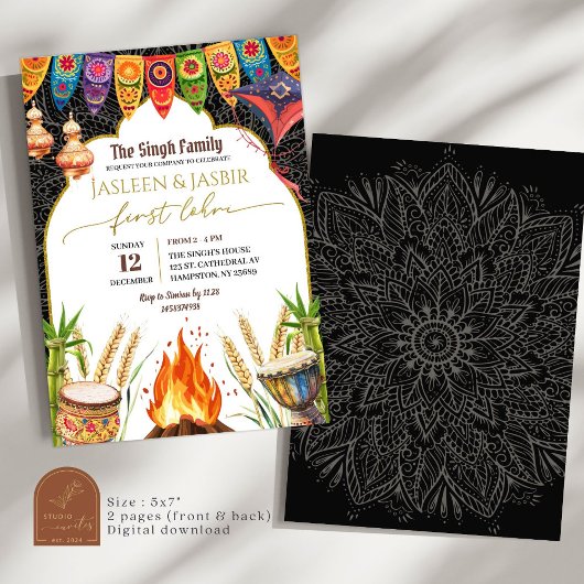 Indiase Eerste Lohri Huwelijksbrandstapel Kaart