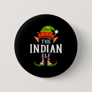 Indiase Elfengroep Grappig Kerstmis Pyjama Feestje Ronde Button 5,7 Cm