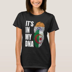 Indiase en Algerijnse mix DNA vlag erfgoed T-shirt