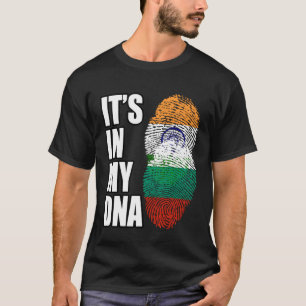 Indiase en Bulgaarse mix DNA vlag erfgoed T-shirt