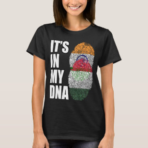 Indiase en Hongaarse mix DNA vlag erfgoed T-shirt
