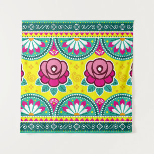 Indiase en Pakistaanse truckkunst naadloos lange h Wandkleed