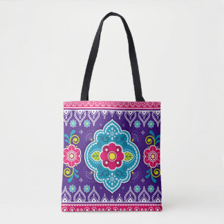 Indiase en Pakistaanse vrachtwagenkunst naadloos p Tote Bag