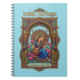 Indiase Erfgoed: Klassieke Muzikant Veena Kunst Notitieboek