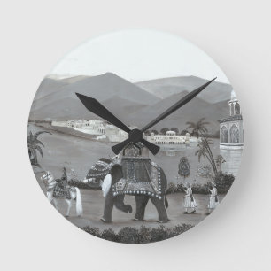 Indiase erfgoed kunst gedrukt ronde klok