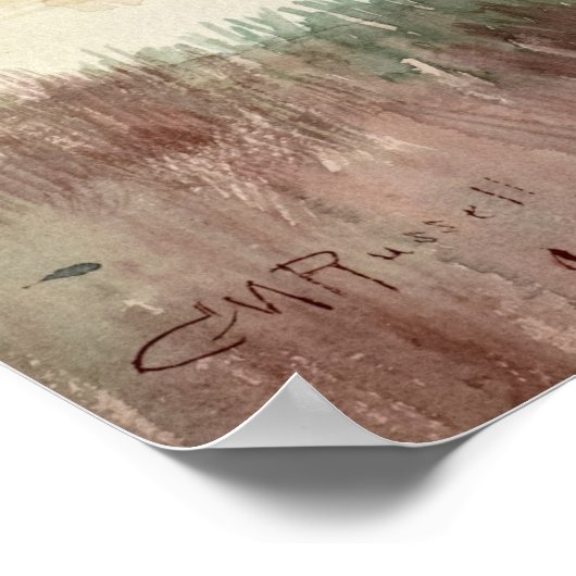 Indiase familie met Travois door Charles M. Russel Poster (Hoek)