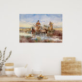 Indiase familie met Travois door Charles M. Russel Poster (Keuken)
