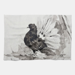 Indiase Fantail Duif Eyeliner Hen Theedoek