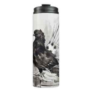 Indiase Fantail Duif Eyeliner Hen Thermosbeker