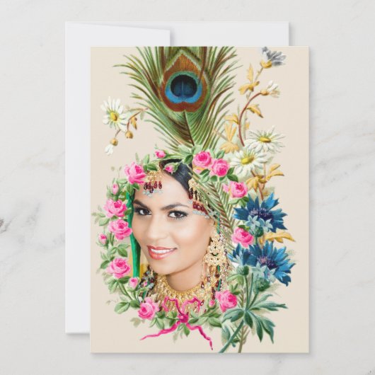 Indiase foto bruids douche uitnodiging (Voorkant)