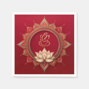 Indiase Ganesh rode traditionele Lotus bruiloft Servet