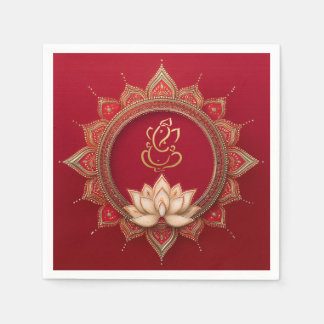 Indiase Ganesh rode traditionele Lotus bruiloft Servet