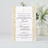 Indiase ganesha minimalistische bruiloft uitnodigi kaart (Staand voorkant)