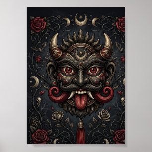 Indiase Geïnspireerde Gotische Halloween Bescherme Poster