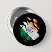 Indiase Gescheurde Vlag Ronde Button 7,6 Cm (Voorkant /achterkant)