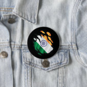 Indiase Gescheurde Vlag Ronde Button 7,6 Cm (In situ)