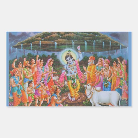Indiase God Rechthoekige Sticker (Voorkant)