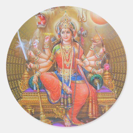 Indiase god ronde sticker (Voorkant)