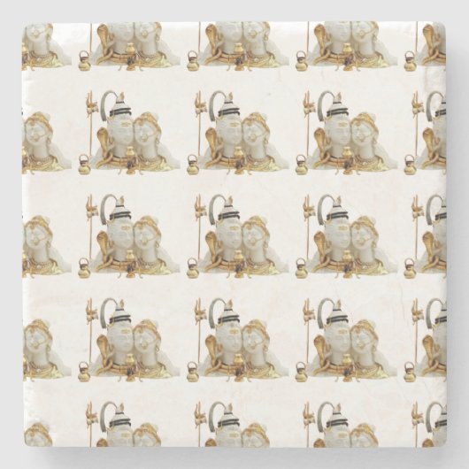 Indiase God Shiv Shakti Stenen Onderzetter (Voorkant)