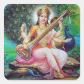 Indiase god vierkante sticker (Voorkant)