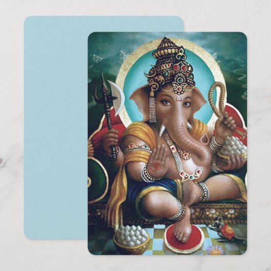 Indiase goden Ganesha - Wenskaart Aankondiging (Voorkant / Achterkant)