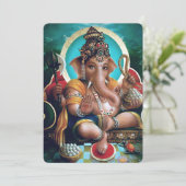 Indiase goden Ganesha - Wenskaart Aankondiging (Staand voorkant)