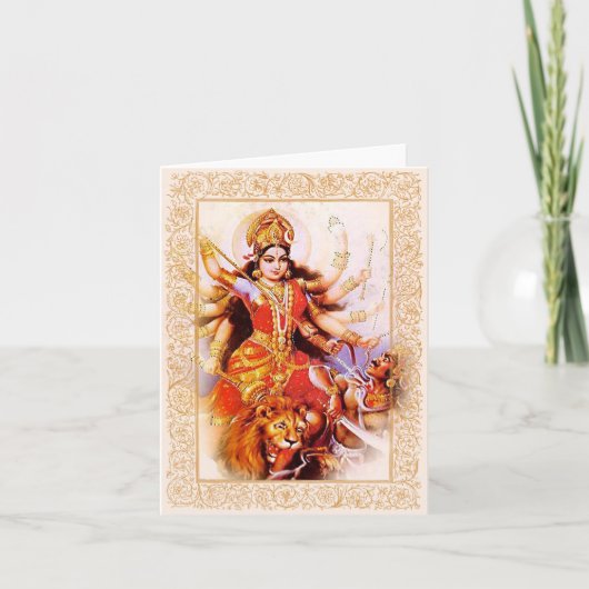 Indiase goden / Ma Durga - Notecard Kaart (Voorkant)