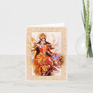 Indiase goden / Ma Durga - Notecard Kaart