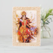 Indiase goden/Ma Durga - Uitnodigingskaart Kaart (Staand voorkant)